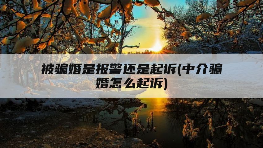 被骗婚是报警还是起诉(中介骗婚怎么起诉)