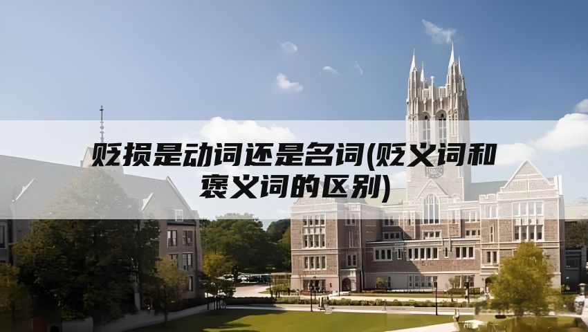 贬损是动词还是名词(贬义词和褒义词的区别)