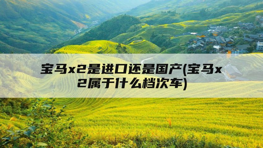 宝马x2是进口还是国产(宝马x2属于什么档次车)